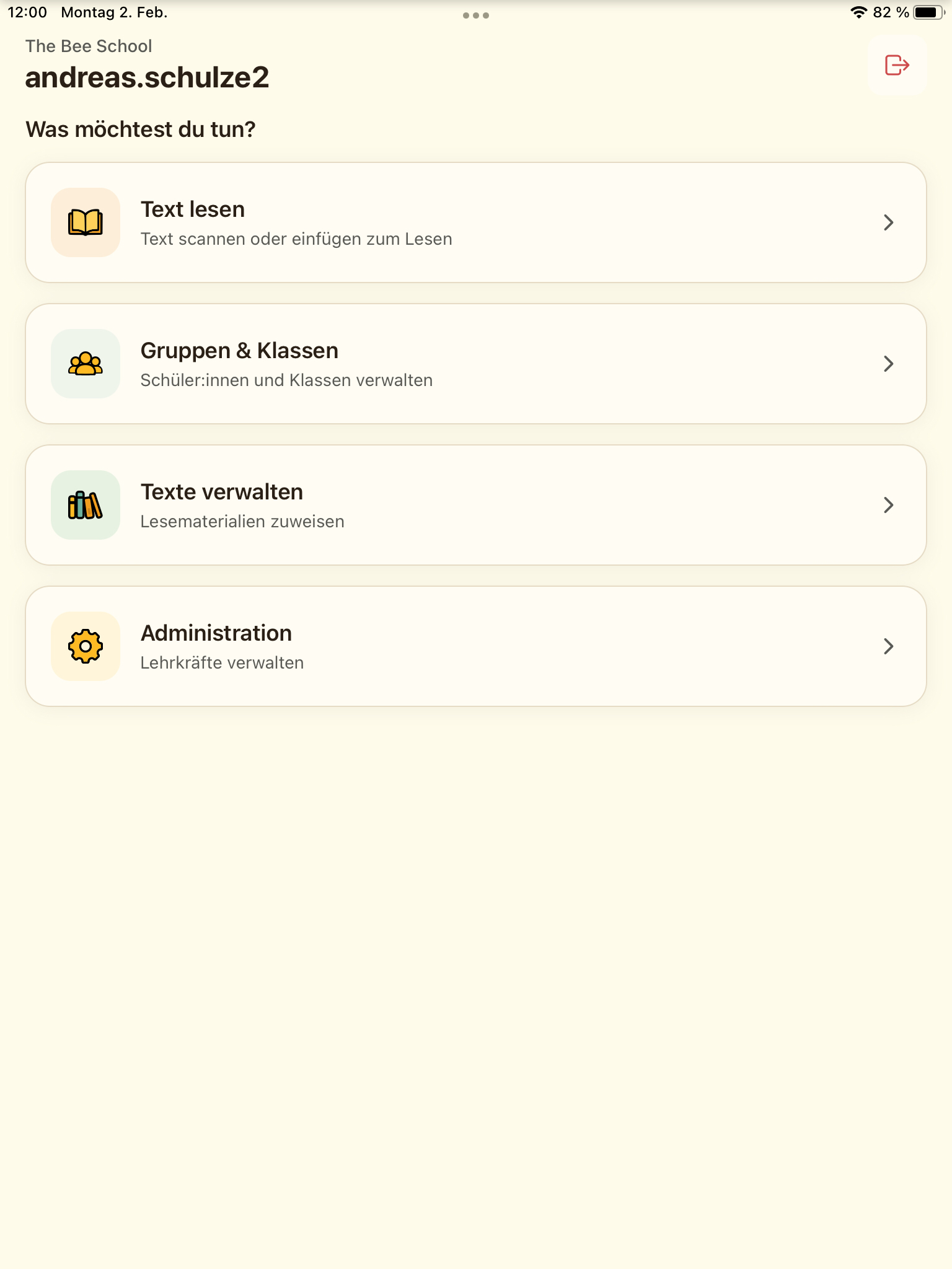Lehrerportal Dashboard